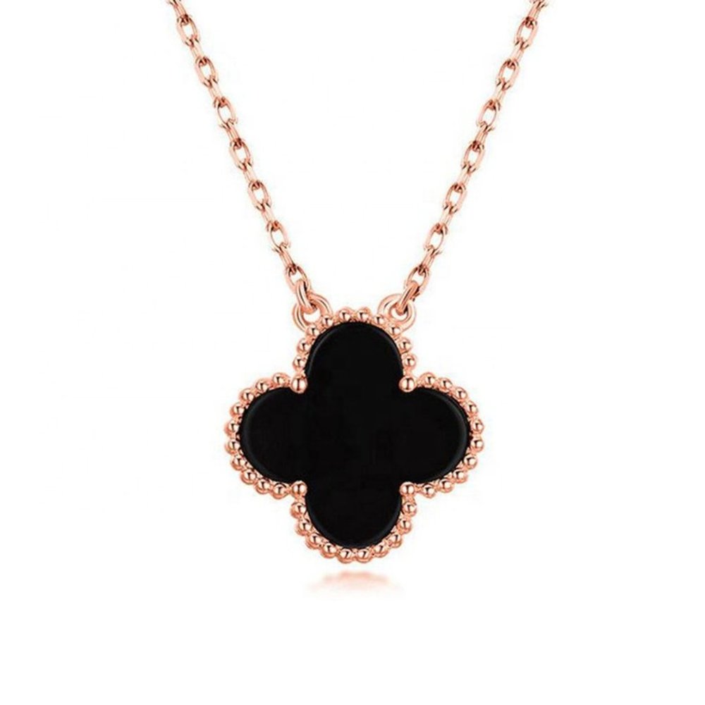 925 Silver Four Leaf Clover Necklace - Gold